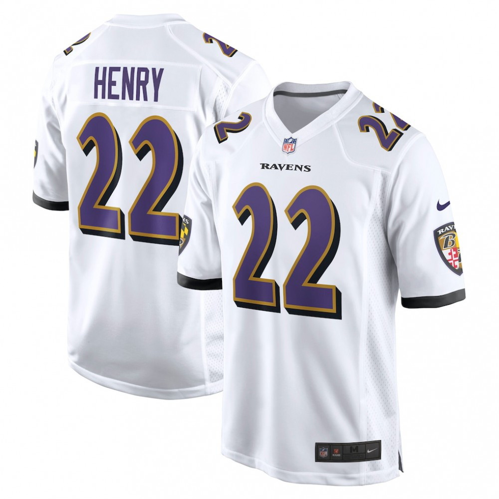Derrick Henry Baltimore Ravens Nike White Game Jersey - White-GridironStore